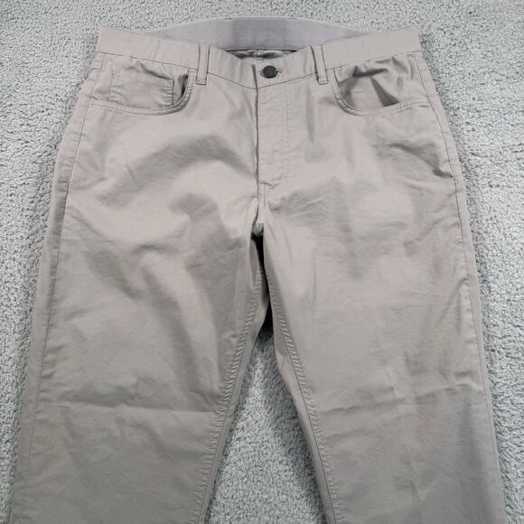 Faherty Reserve Movement Pants Mens 34x27 Grey Organic Cotton Stretch - Picture 2 of 11
